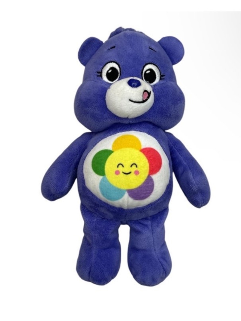 Care Bears Purple Bear Plush with Rainbow Flower Belly